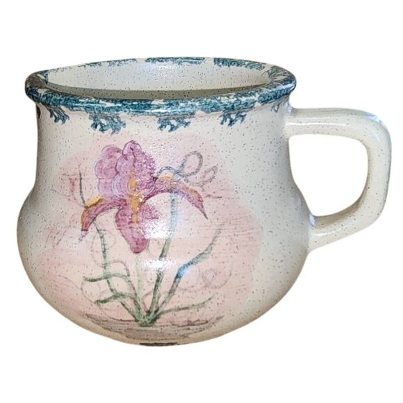 Vintage Country Crafts Pottery Waldenburg Arkansas Iris Flower Creamer Pot - Picture 1 of 6